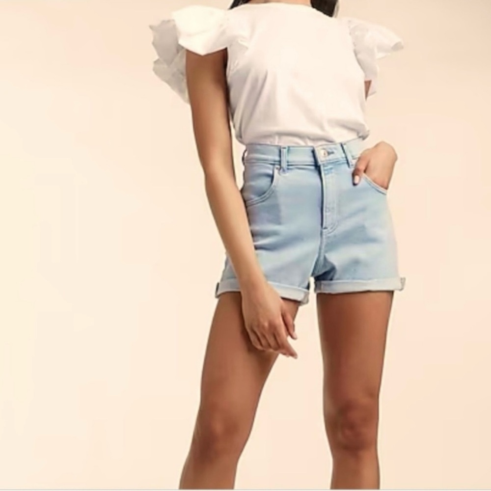 Express Light Blue Jean Shorts